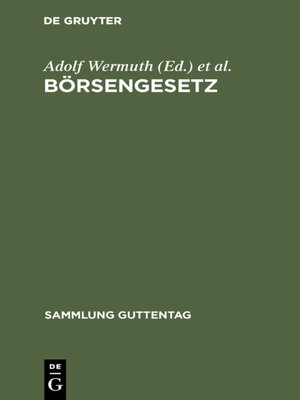 cover image of Börsengesetz